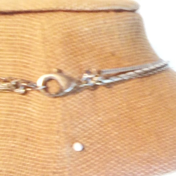 Lan  Necklace black onyx and pewters chain with a swivel lanyard clasp - Picture 3 of 4